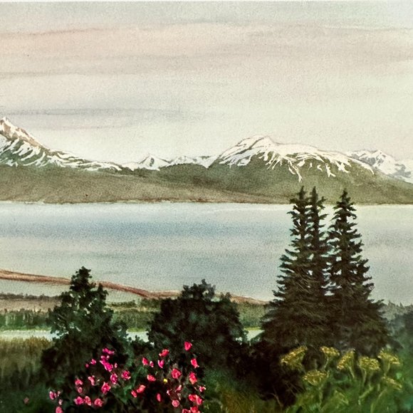 Homer Summer View Watercolor Painting Print Fine Art by Don Kolstad Alaska 2002 - Picture 4 of 9